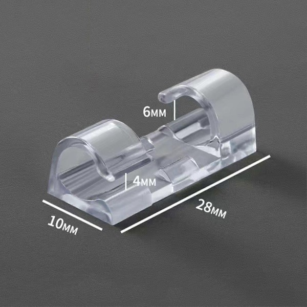 20-pakks Kabelorganisering Klips Selvklebende Hjemmekontor Transparent TV Bærbar Ethernet Kabel Data Strømledning Holder Organizer Klips - WELLNGS S