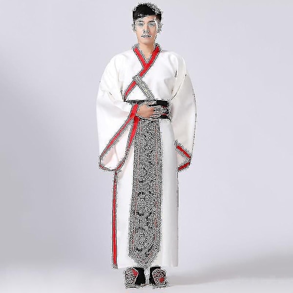 Menn Hanfu Tradisjonelle Kostymer Klesplagg - WELLNGS Redwhite S 155-160CM