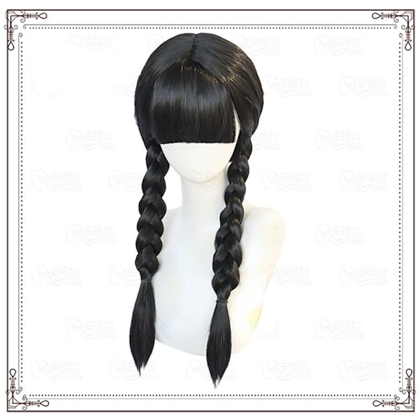 Wednesday Addams Cosplay Familiekostume Voksne Børn Nevermore Skoleuniform Jakke Skørt Kvinder Halloween Party Kostume M-WELLNGS M wig 1