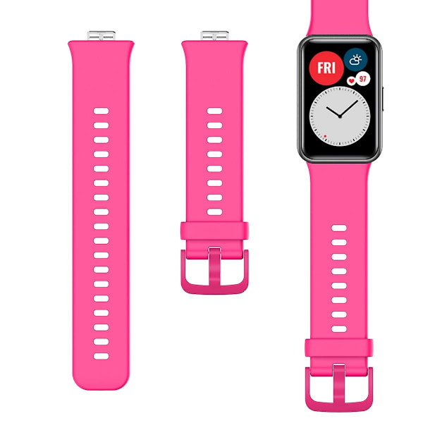 Blød Silikon Urrem til Huawei Watch Fit - WELLNGS Pink Style F Huawei Watch Fit