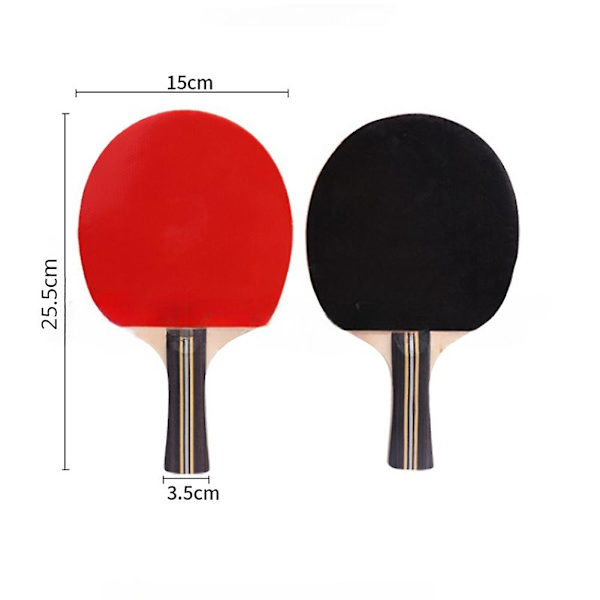 Bærbar bordtennisracketsett Ping Pong Blade Rackets Paddle med 2 lange håndtak Ping Pong Paddles + 3 baller - WELLNGS