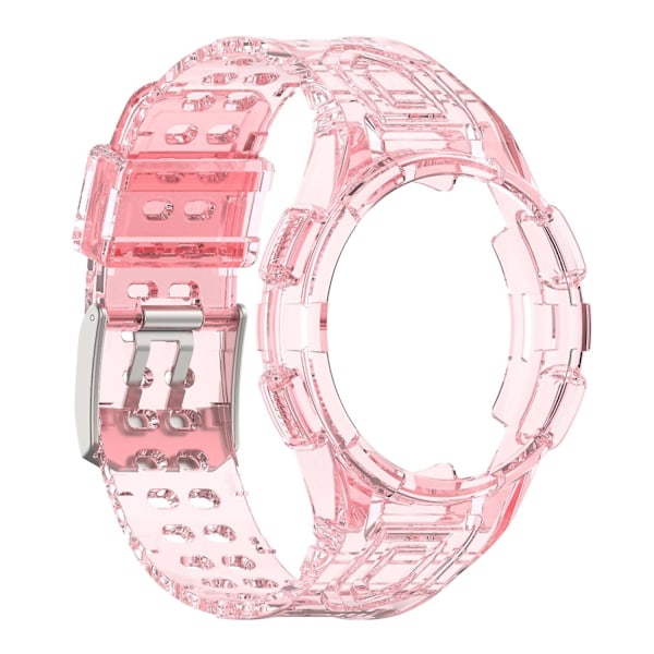 Til Samsung Galaxy Watch4 Classic 46mm Rem Justerbar Rem med Integreret Etui Pink-WELLNGS Transparent Style J Samsung Galaxy Watch4