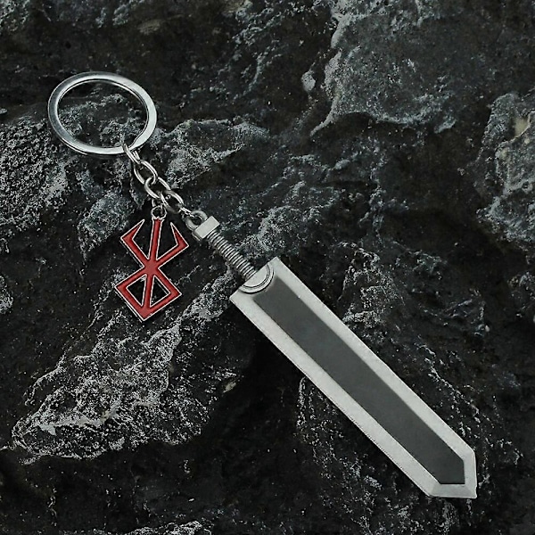 Berserk Anime Nyckelring Guts Svärd Smyckesset Nyckelkedja Nyckelringar Nyckelringar för Män Kvinnor Tillbehör Nyckelring Hänge-WELLNGS N1132-2