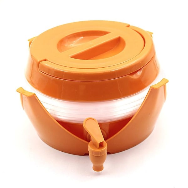 Utendørs sammenleggbar bøttevannbeholder med kran Sammenleggbar plastvannlagring Campinginnhold Orange-WELLNGS Orange 3.5L