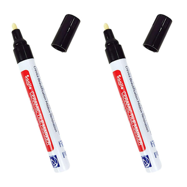 Vanntett Fugenfyllerpenn for Fliser Lettvekt Flisfyllingstilbehør for Restaurering av Flisvegg Fl-WELLNGS Black 2pcs