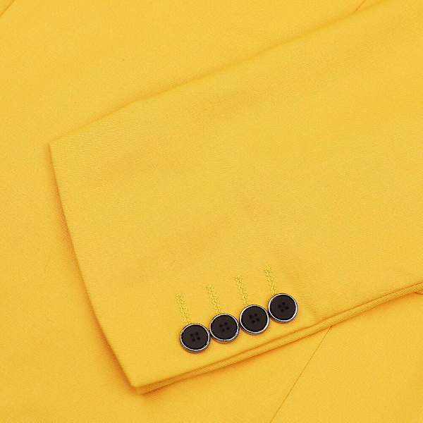 Allthemen miesten business-bleiseri, yksivärinen, slim fit -takki - WELLNGS Yellow S
