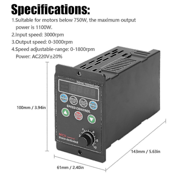 220 V Enfase-inngang Trefase-utgang Motor Driver Frekvensomformer med Firesifret Digitalt Rørdisplay - WELLNGS