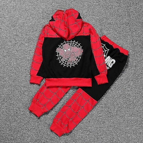 Barnens Spiderman Kostym Spårningsdräkt Set Full Zip Hoodie Jacka Rock Byxor Set-WELLNGS Black 7-8 Years
