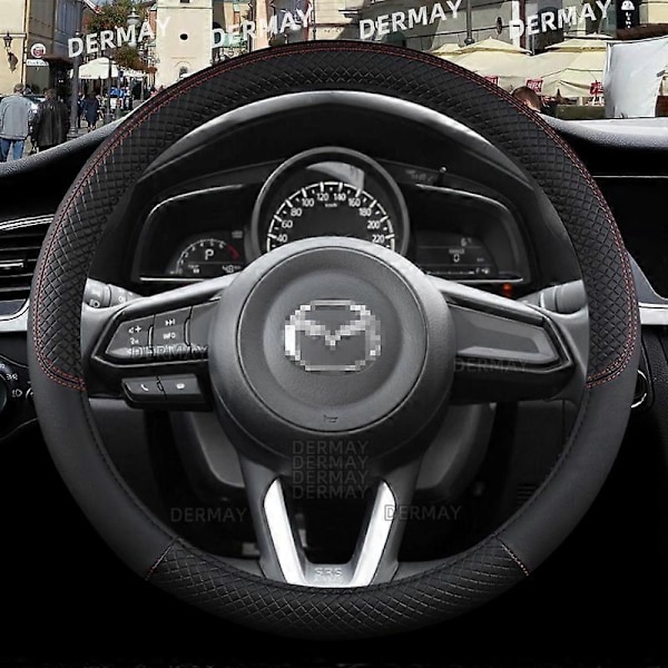 Kompatibel med Mazda CX3 CX4 CX5 CX7 CX9 CX30 CX50 CX60 CX70 CX90 Bilratt Skydd PU Läder Halkfritt Biltillbehör-WELLNGS Blue