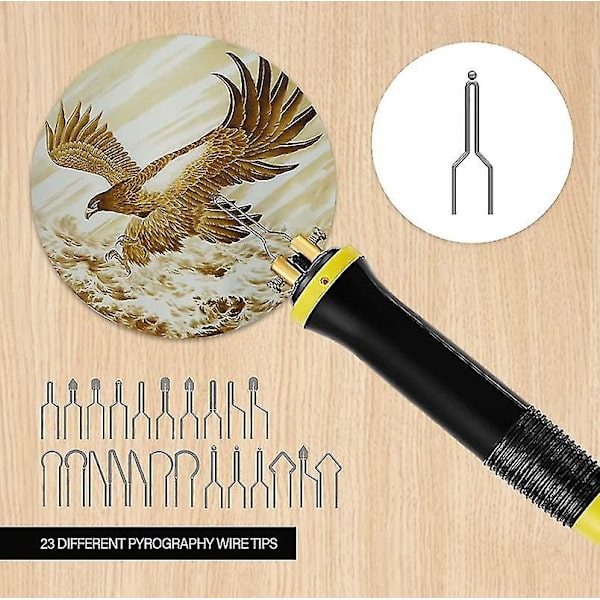 Pyrografi Trebrenning Kit Trebrenner Verktøy Dobbel Pen 60w Oppgradert Justerbar Pyrografi Maskin-WELLNGS