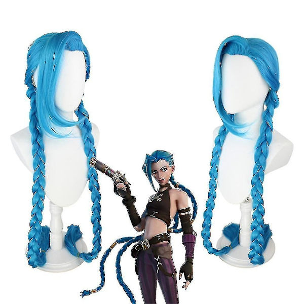Crit Loli Jinx Kostyme Loose Cannon Cosplay Antrekk Kvinners Halloween Karneval Kostyme-WELLNGS With wig XL