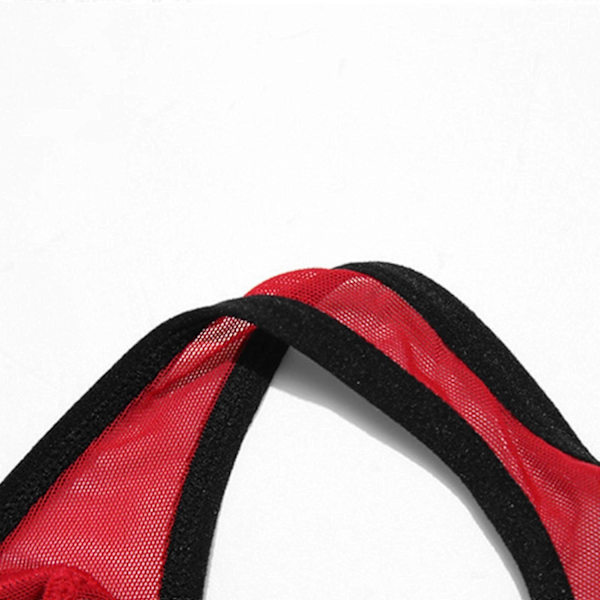 Issilke Mesh Transparent Herrstringkalsonger Herrunderkläder - WELLNGS Red XL