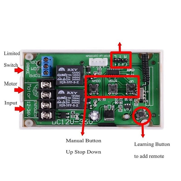 AC/DC 12V 24V 36V Motor Controller Elektrisk Linjär Ställdon Motor Fjärrkontroll Switch Framåt Re-WELLNGS