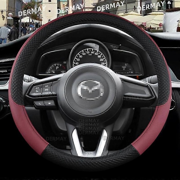 Kompatibel med Mazda CX3 CX4 CX5 CX7 CX9 CX30 CX50 CX60 CX70 CX90 Bilratt Skydd PU Läder Halkfritt Biltillbehör-WELLNGS Brown
