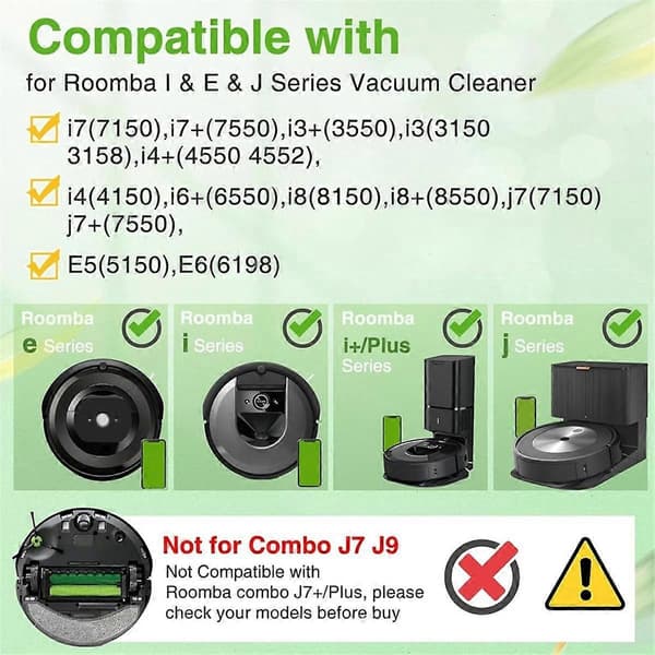 Kompatibel med E5 I3 I7 J7 I4 I7+ I3+ I4+ I6 I6+ I8 I8+ J7+/Plus E6 E7, E & I & J Serien Dammsugare Access-WELLNGS