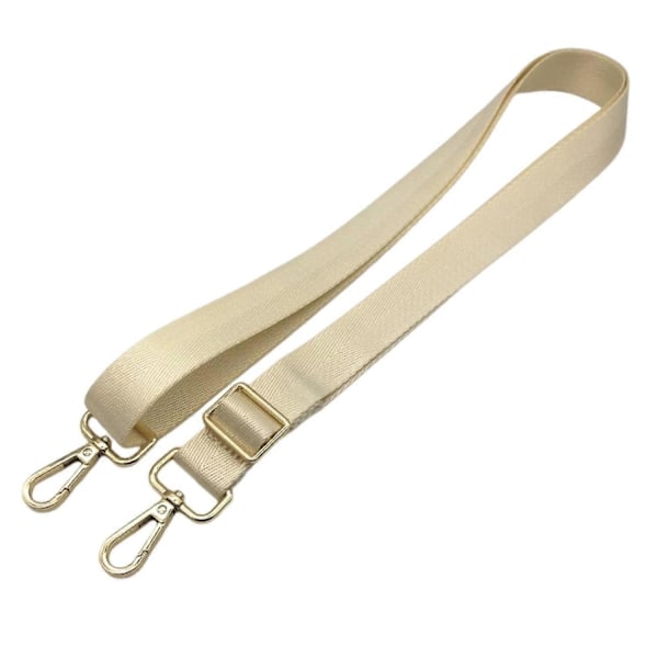 Färgglad Väska Axelrem med Karbinhake Justerbar Breddad Enkel Axel Crossbody Meddelande-WELLNGS Beige