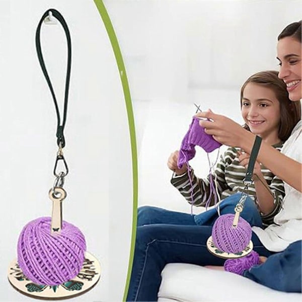 Garnhållare för handleden, portabel trägarnsnurra, garnbollshållare för stickning och virkning, garnförvaringsorganisatör med armband - WELLNGS H