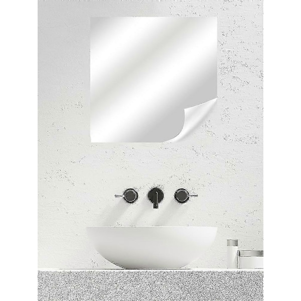 Itseliimautuva akryylipeili, 50cm*50cm peililaatat, joustavat muovipeililevyt seinätarrat, kehyksetön pieni peili - WELLNGS 50cm*200cm*0.2mm