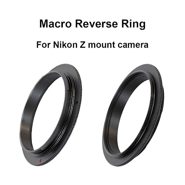 Makro-omvendingsadapterring for Nikon Z-feste 49/ 52/ 55/ 58/ 62/ 67/ 72/ 77 mm for Nikon Z5 Z6 Z7 Z9 Z50 etc. - WELLNGS 62mm