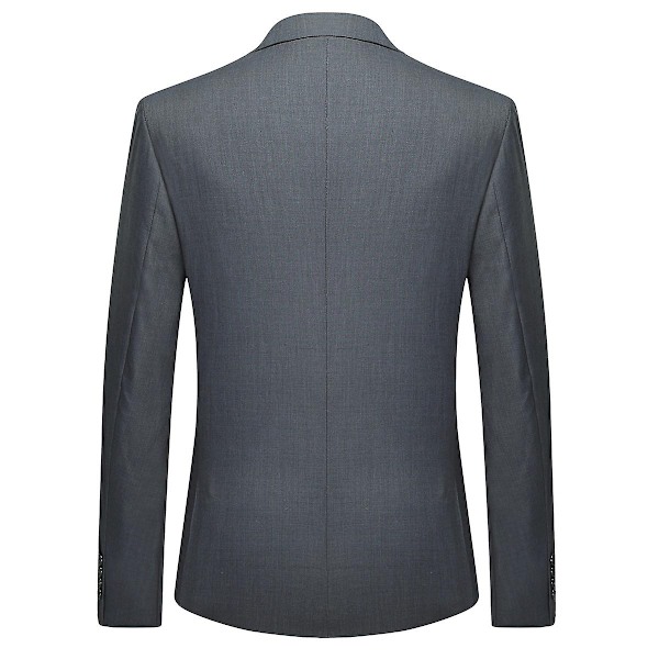 Allthemen miesten 3-osainen puku, yksivärinen slim fit -puku, takki, housut ja liivi - WELLNGS Dark Gray L