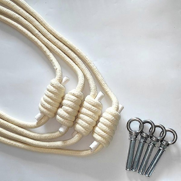 Anti-gravity Iyengar Yoga Veggtau Fullsett Yoga Hjelpeveggtau Yoga Lanyard Hengende Belte Yoga Tau Sling 5 Farger - WELLNGS Beige