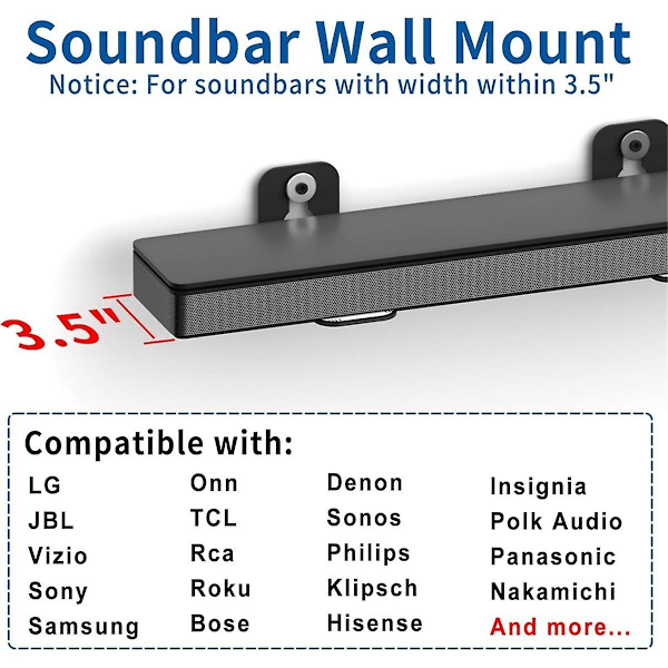 Universellt väggfäste för soundbar - fästen för Song Soundbar-WELLNGS