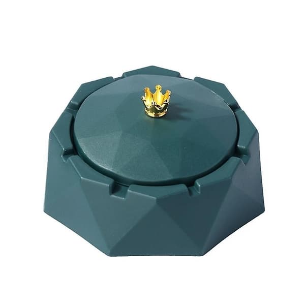 Kronaskkopp med lock Elegant diamantdesign Rostfritt stål Inner-WELLNGS Green
