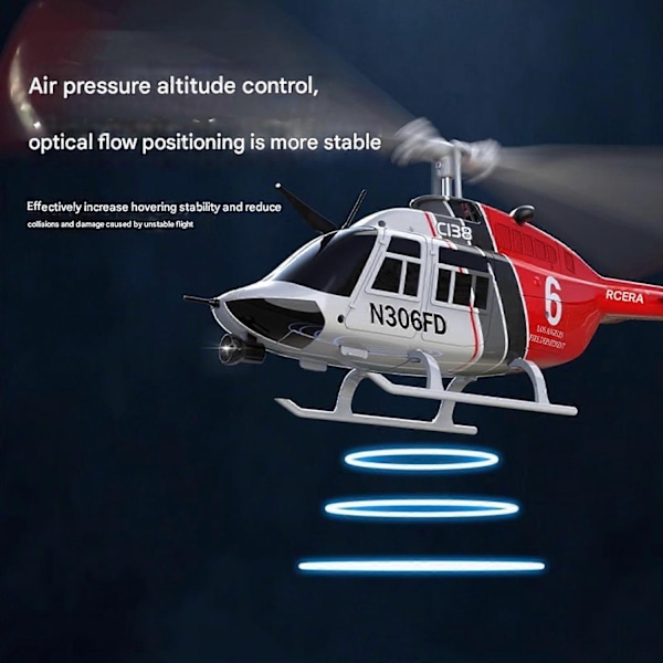 Yhteensopiva RC ERA C138 Bell 206 1:33 Barometri Kiinteä Korkeus 3D Lentokone Helikopteri cd-WELLNGS kanssa Blue B
