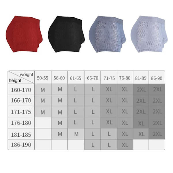 Herr Mesh Andningsbara Butt Lift Boxer Briefs Underkläder med Butt Pad Förstoring, 50% Erbjudande-WELLNGS Dark blue XL