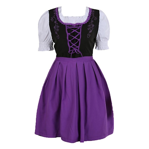 Muodi Anime Featuring A Maid Costume Cute Cosplay Role Playing Dress-WELLNGS Purple XXXXL