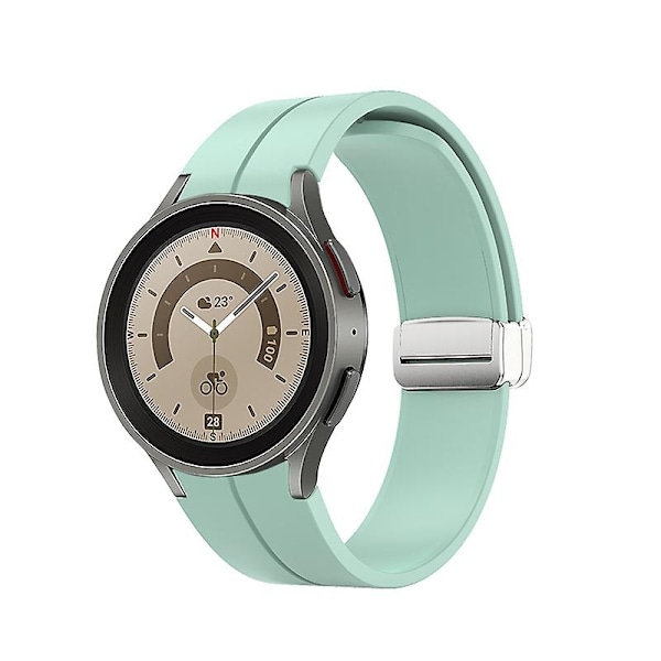 Magnetisk silikone rem til Samsung Galaxy Watch 5 Pro 45mm/4 Classic 44mm 40mm 46mm 42mm armbånd til Galaxy Watch5/4 bælte-WELLNGS Light green A Watch 4 Classic 46mm