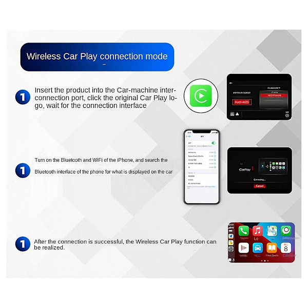 Trådløs CarPlay-adapter 2024 - Den tyndeste, nyeste, hurtigste og mindste trådløse CarPlay-adapter til biler med fabriksmonteret kablet CarPlay - WELLNGS
