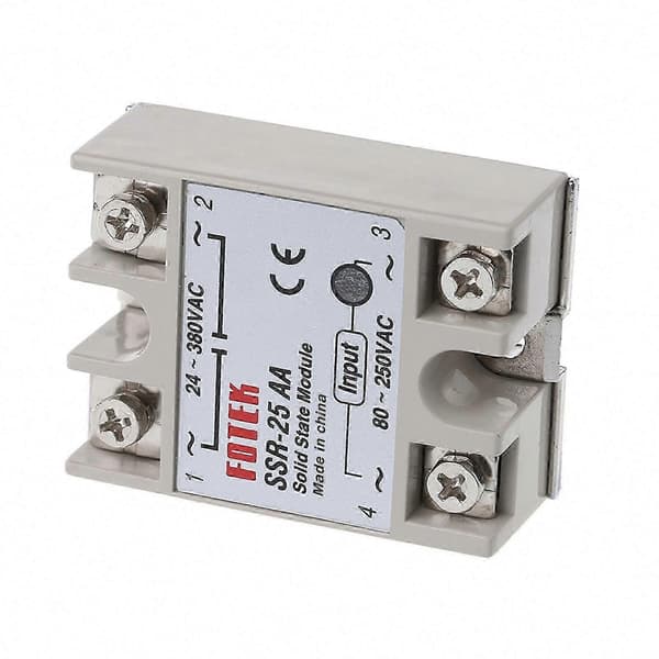 Solid State -relemoduuli SSR-25 AA 25A 250V 80-250V AC sisääntulo 24-380V AC ulostulo - WELLNGS