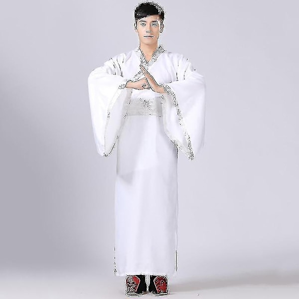 Miesten Hanfu Perinteiset Pukuvaatteet - WELLNGS White S 155-160CM