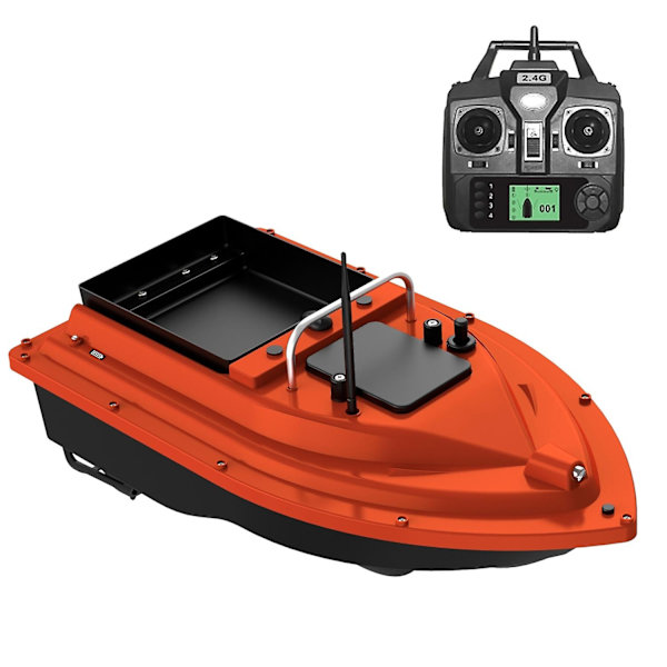 GPS Fiske Agnsbåt med Stor Agnsbeholder Automatisk Agnsbåt med 400-500M Fjernkontrollrekkevidde - WELLNGS Red 12000mAh