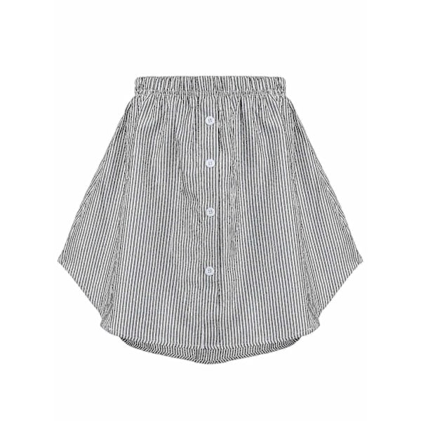 4 st Skjortförlängare för Kvinnor Justerbar Lager-på-lager Falsk Topp Nedre Kant Skjorta Halvlång Mini Kjol (flerfärgad, Xl)-WELLNGS Black-White Stripes 2XL