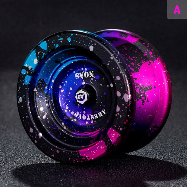 Metallegering Aluminium Yoyo med 10 Ball kk stock yoyo sort med rose-WELLNGS black with pink