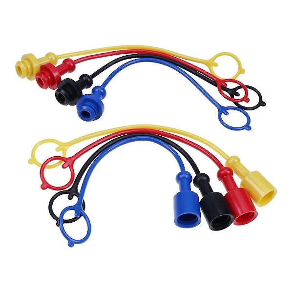 4 set hydrauliska snabbkopplingar han-dammlock och hon-plugglock, gummiplugg/dammlock (-A 1/2 tum-WELLNGS