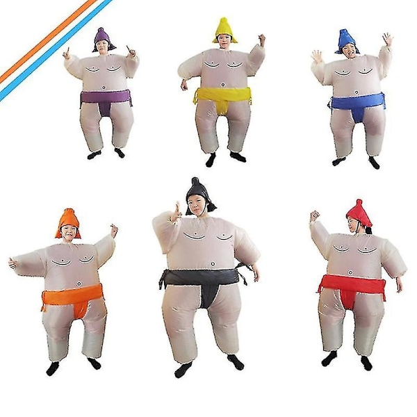 Lasten Ilmapuku Sumopainija - Hauska Halloween-Puku Pojille - WELLNGS ORANGE Adult