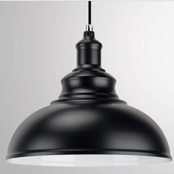 Vintage industriell taklampa E27 290 mm lampa taklampor Retro skärm för kök Matsal Vardagsrum Sovrum Restaurang，Black-WELLNGS