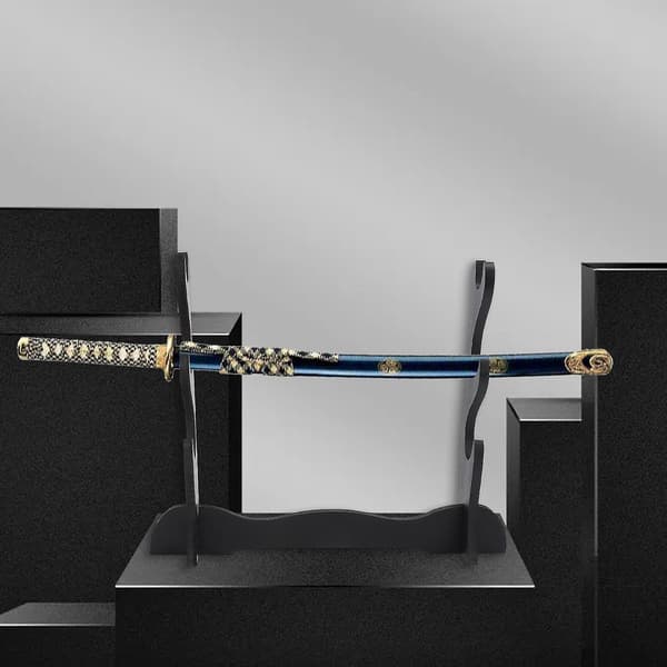 3-lags Samurai Sværd Katana Holder Stand Beslag Rack Display Sort-WELLNGS