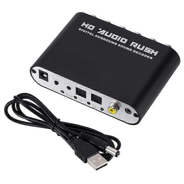 5.1 Kanal Dts Kompatibel med Ac-3 Audio Dekoder Digital Optisk/Koaksial til Analog Lotus Hode Kompatibel med Lyddekoder Konverter-WELLNGS
