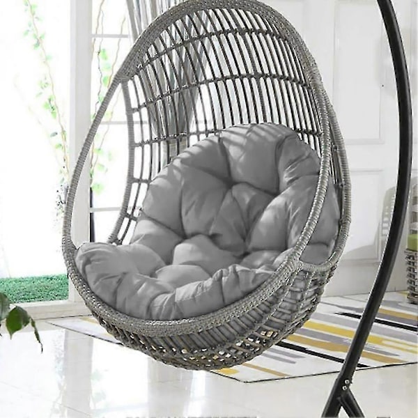 Puutarhan sisätilojen riippuva muna keinutuoli riippumatto istuin paksu pehmuste tyyny pehmusteet (vain istuintyyny sisältyy)-WELLNGS Light Grey 120X80
