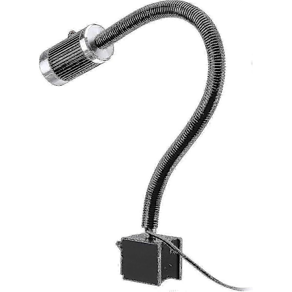 Maskinlampa med bas, 9W LED svarvlampa, flexibel, vattentät, med bas för verkstad, svarv, CNC-WELLNGS