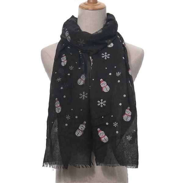 Jule skjerf snømann | Jule bomulls skjerf | Juletrykt skjerf - WELLNGS S-105-4