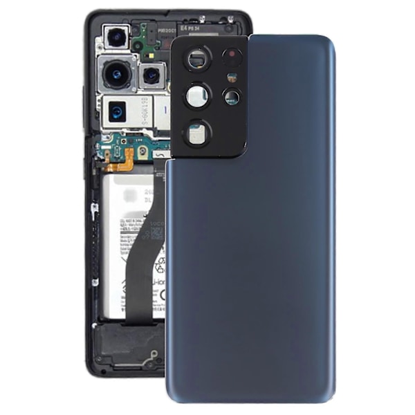 [Uusi] Yhteensopiva Samsung Galaxy S21 Ultra 5G:n kanssa Akun takakansi ja kameran linssinsuojus - WELLNGS Blue