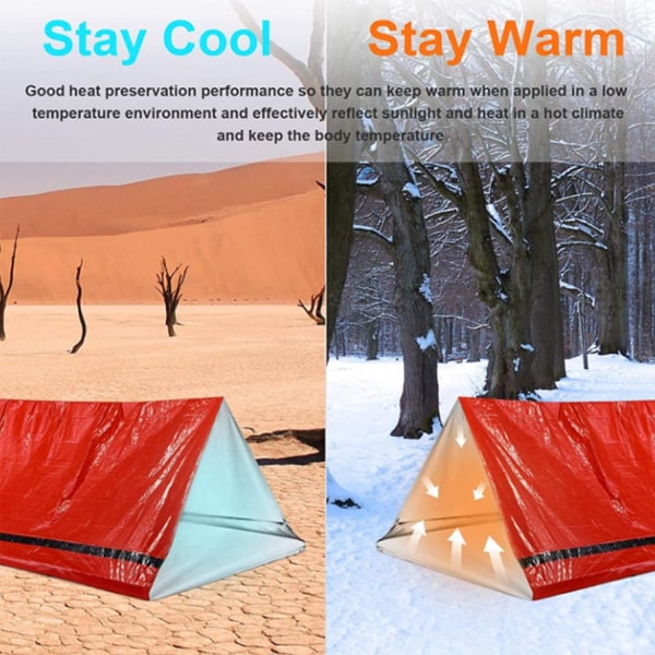 st/ set Nödsovsäck Lätt överlevnadssovsäck 26 Micron Orange Bärbar thermal sovsäck för campingvandring-WELLNGS