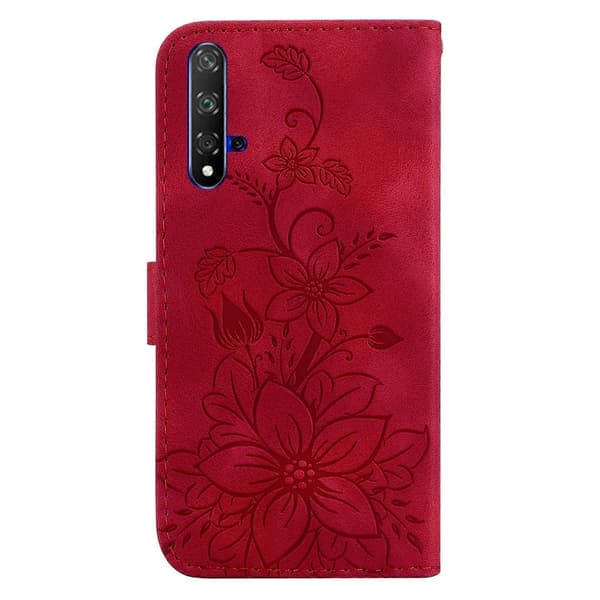 Läderfodral för Huawei nova 5T / Honor 20-WELLNGS Red