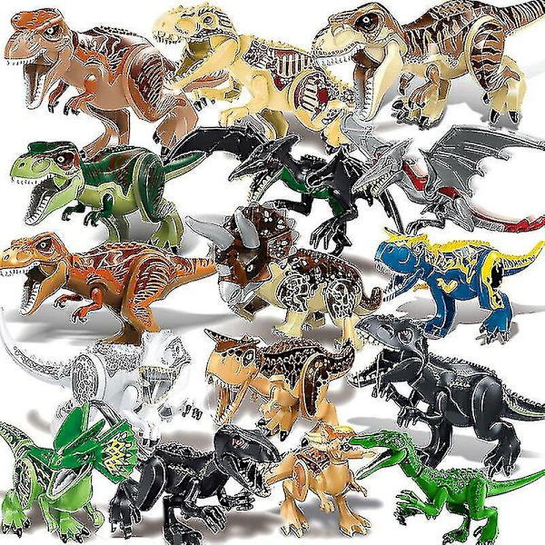 1 stk. Jurassic Big Size Dinosaur Building Blocks T-rex Quetzalcoatlus Baryonyx Actionfigurer Børnelegetøj Gaver-WELLNGS Styracosaurus