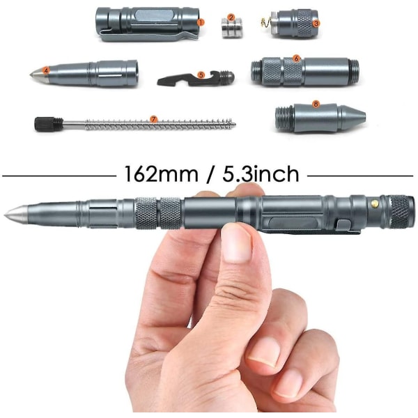 Tactical Pen Gaver for menn, Camping Gadgets, 9-i-1 Multi-Tool Pen